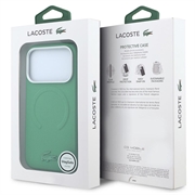 iPhone 18 Pro Lacoste PVC Petit Pique Semi Wrap Embossed MagSafe Case - Estragon