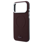 iPhone 18 Pro Max Lacoste PVC Petit Pique Semi Wrap Embossed MagSafe Case - Burgundy