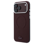 iPhone 18 Pro Max Lacoste PVC Petit Pique Semi Wrap Embossed MagSafe Case - Burgundy