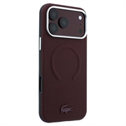 iPhone 18 Pro Max Lacoste PVC Petit Pique Semi Wrap Embossed MagSafe Case - Burgundy