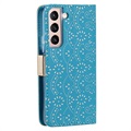 Lace Pattern Samsung Galaxy S22 5G Wallet Case - Blue