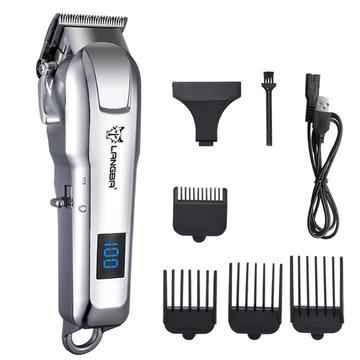 Langba Digital Display Cat & Dog Clipper / Electric Pet Grooming Trimmer with 4 Limit Combs - Silver