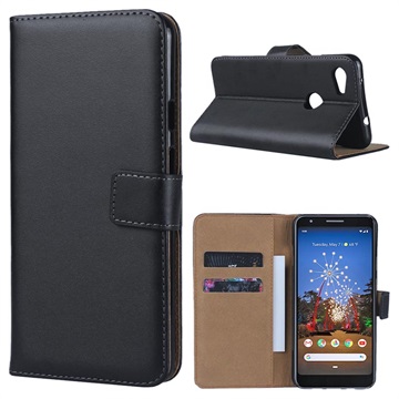 Google Pixel 3a XL Leather Wallet Case with Stand - Black