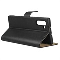 Samsung Galaxy Note10 Leather Wallet Case with Stand - Black