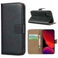 iPhone 12 mini Leather Wallet Case with Stand - Black