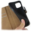iPhone 12 mini Leather Wallet Case with Stand - Black