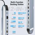Lemorele TC28 12-in-1 USB-C Hub / Docking Station - Silver / Grey