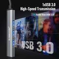 Lemorele TC53 Compact 4-in-1 USB 3.0 Hub - Grey