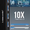 Lemorele TC55 Slim 4-Port USB 3.0 Hub - Black