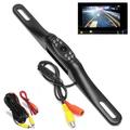 License Plate Frame Car Camera with Wide-Angle Lens - Black