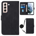 Line Series Samsung Galaxy S22 5G Wallet Case - Black