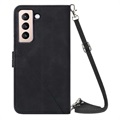 Line Series Samsung Galaxy S22 5G Wallet Case - Black