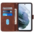 Line Series Samsung Galaxy S22 5G Wallet Case - Brown