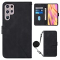 Line Series Samsung Galaxy S22 Ultra 5G Wallet Case - Black