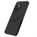 Xiaomi Redmi Note 10 Pro Liquid Silicone Case with Ring Holder - Black