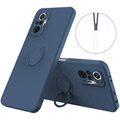 Xiaomi Redmi Note 10 Pro Liquid Silicone Case with Ring Holder - Blue