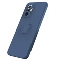 Xiaomi Redmi Note 10 Pro Liquid Silicone Case with Ring Holder - Blue