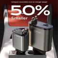 Lisen B104 4-in-1 Car Charger with Retractable USB-C & Lightning Cables - 45W