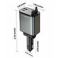 Lisen B104 4-in-1 Car Charger with Retractable USB-C & Lightning Cables - 45W