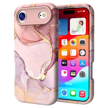 iPhone Air Luxury Marble Hybrid Case - Purple / Gold