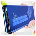 Luxury Series Mirror View Samsung Galaxy Z Fold2 5G Flip Case - Blue