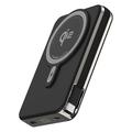 M01B 10000mAh MagSafe Power Bank with Built-In USB-C Cable - Black