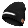 M1-BTD3 LED Beanie Hat with Bluetooth Speakers - White Light - Black