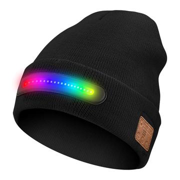 M1-BTD4 LED Beanie Hat with Bluetooth 5.4 & Stereo Speakers - Black
