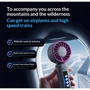 M814 Foldable TEC Cooling Fan with Dynamic Display - 3000mAh - Dark Grey / Purple