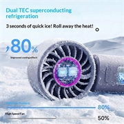 M814 Foldable TEC Cooling Fan with Dynamic Display - 3000mAh - Dark Grey / Purple