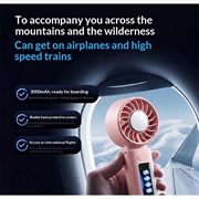 M814 Foldable TEC Cooling Fan with Dynamic Display - 3000mAh - Pink