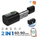 MS001-B-BLU Smart Door Lock Cylinder with Fingerprint and Card Access - Black