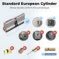 MS001-B-BLU Smart Door Lock Cylinder with Fingerprint and Card Access - Black