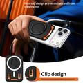 Magnetic Card Holder with Ring Kickstand - Orange