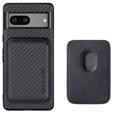 Google Pixel 7 Magnetic Case with Card Holder - Carbon Fiber