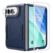 iPhone Duo Magnetic Case with Tempered Glass Screen Protector, Camera Lens Protector - Blue