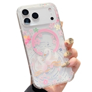 iPhone 17 Pro Magnetic Case with Embedded Rhinestones - Swans