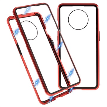 OnePlus 7T Magnetic Case with Tempered Glass - Red