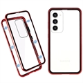 Samsung Galaxy S23 5G Magnetic Case with Tempered Glass - Red
