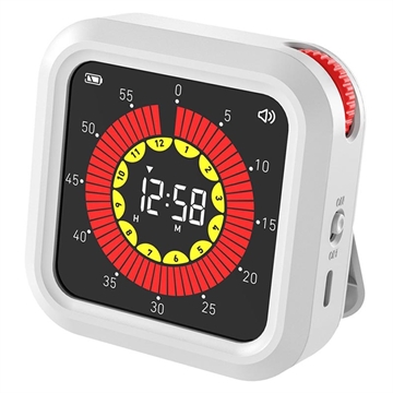 X-JSQ817B-01 Magnetic Kitchen Clock / Visual Timer with LCD Display - White