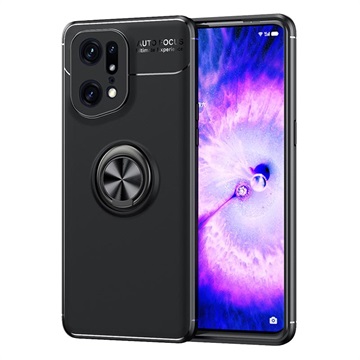 Oppo Find X5 Pro Magnetic Ring Holder Case - Black