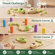 Magnetic Snake RC Game Toy - Remote Control, Modular Body, 4 Game Modes - Green