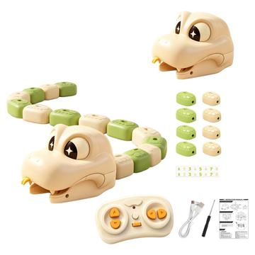 Magnetic Snake RC Game Toy - Remote Control, Modular Body, 4 Game Modes - Beige