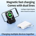 Magnetic Wireless Power Bank with USB-C and Lightning Cables - 10000mAh/15W (Open-Box Satisfactory) - Black