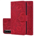 Mandala Series Samsung Galaxy A50 Wallet Case - Red