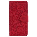 Mandala Series Samsung Galaxy A50 Wallet Case - Red