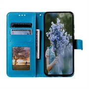 Google Pixel 11 Pro XL Mandala Wallet Case with Wrist Strap - Blue