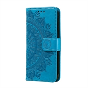 Google Pixel 11 Pro XL Mandala Wallet Case with Wrist Strap - Blue