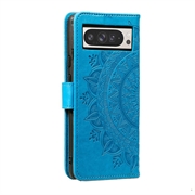 Google Pixel 11 Pro XL Mandala Wallet Case with Wrist Strap - Blue