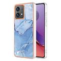 Motorola Moto G84 Marble Pattern Electroplated IMD TPU Case